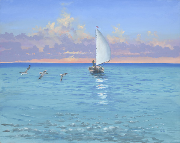 Sunset Sail painting by Christopher Crofton-Atkins