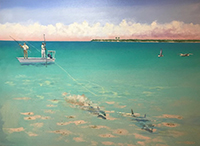 Bonefishing painting by Christopher Crofton-Atkins (thumbnail)