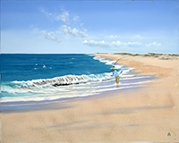 "We Also Flyfish" oil painting by Christopher Crofton-Atkins