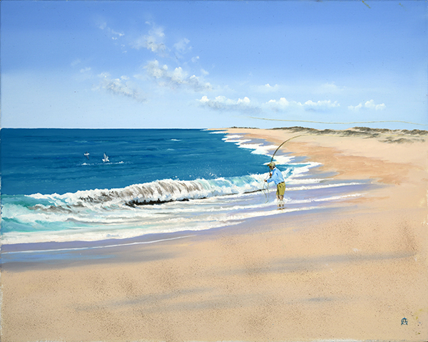"We Also Flyfish" oil painting by Christopher Crofton-Atkins
